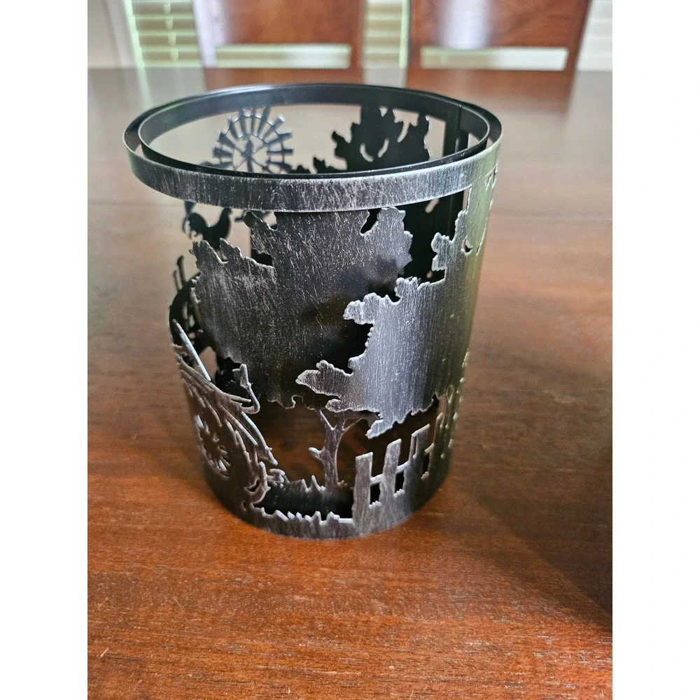 Scentsy Countryside Warmer Sleeve Home Decor Black Silver Farm Tractor Windmill